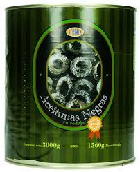 Aceituna negra rodajas 3 kg